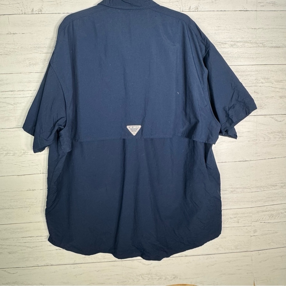 Columbia PFG Bahama Navy Blue Vented Fishing Shirt Omni Shade Big & Tall 2XLT - Picture 6 of 6